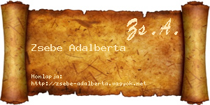 Zsebe Adalberta névjegykártya